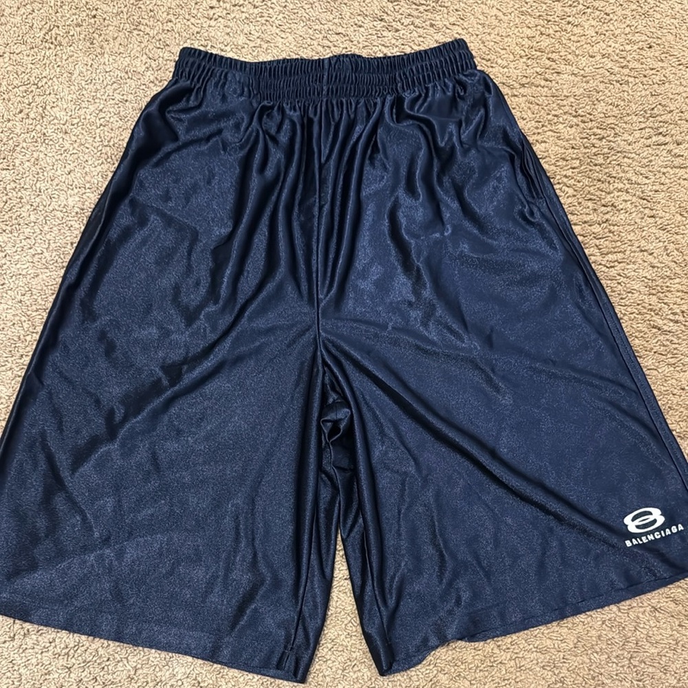 Balenciaga Men's Logo Cotton Basketball Shorts
